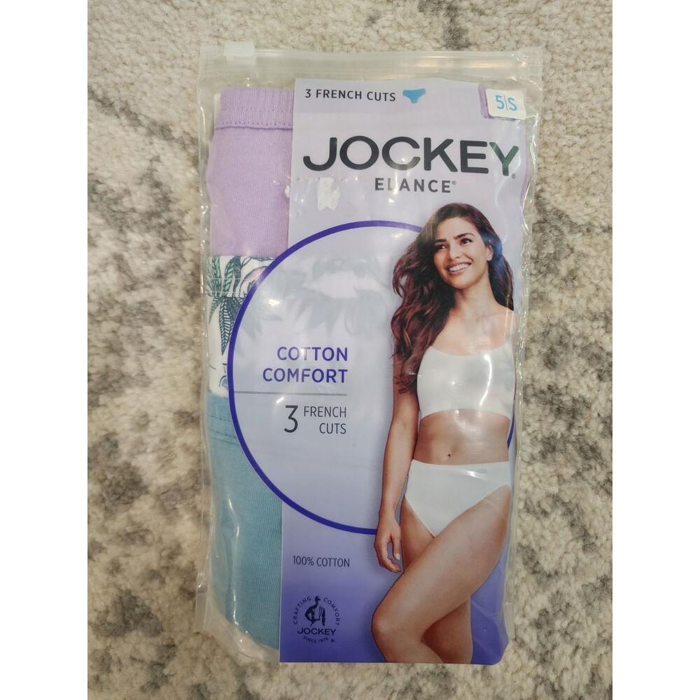Jockey Elance Cotton Comfort 100% Cotton 1487 French Cut 3 Pack Size 5 SMALL NWT